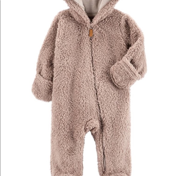 Carter's Other - Carter’s hooded Sherpa pram baby romper